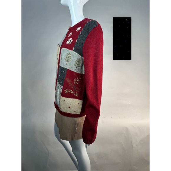 Croft and Barrow Snowman Ugly Christmas Sweater Medium Red Snowman Acrylic Blend - Picture 16 of 16